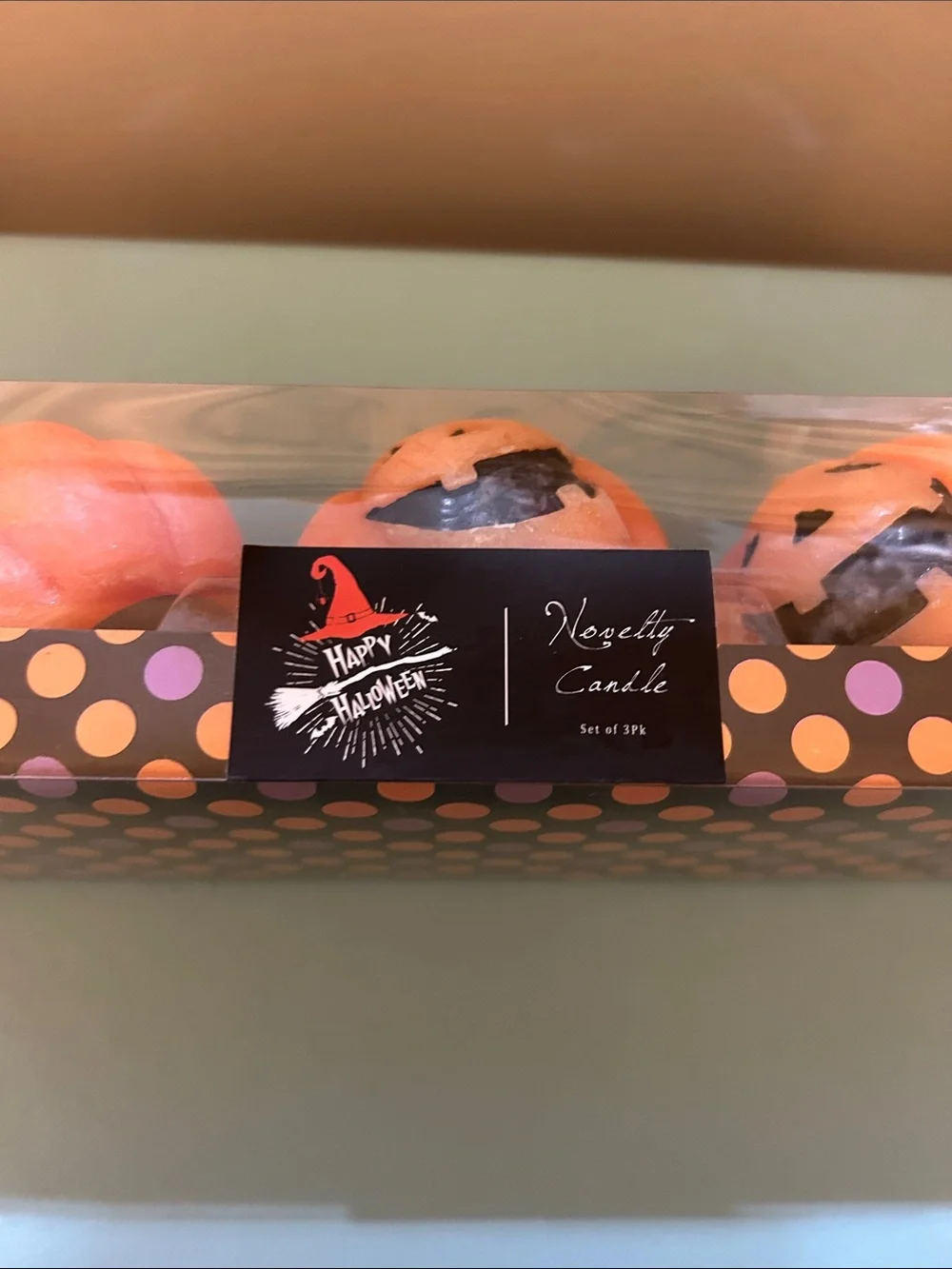 Halloween Jack-o'-Lantern Candle Trio - Orange